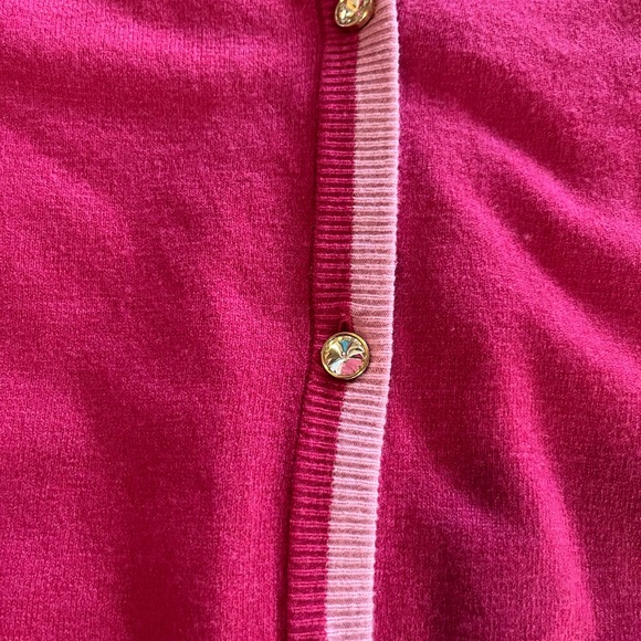 New! On 34th Fuchsia & Light Pink Lined Cardigan Sweater Crystal Buttons 2X - Picture 13 of 16